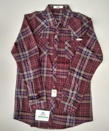 Maroon checked shirt